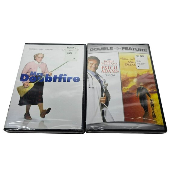 Robin Williams DVD Lot - Mrs Doubtfire Patch Adams What Dreams May Come SEALED - Picture 1 of 2